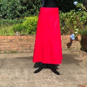 Red linen maxi skirt
